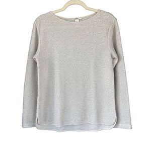 H&M Oatmeal Oversized Textured‎ Cotton Sweater Size Small